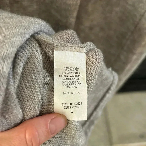 Hailey & Co Sweater Dress L  Neutral Grey Lagenlook Outdoorsy Capsule Angora - Picture 7 of 8